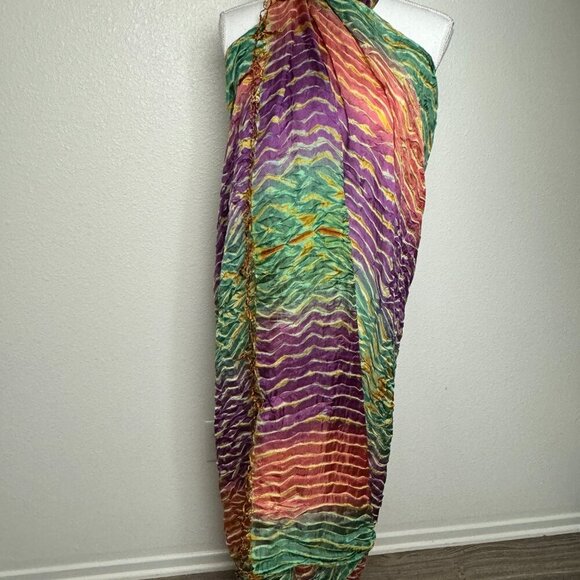 Sarong 100% silk Multicolor - Picture 8 of 8